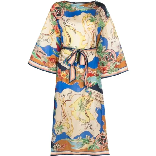 Stilvolles Kleid,Mehrfarbige Seiden-Midi-Kleid mit maritimem Druck - Zimmermann - Modalova