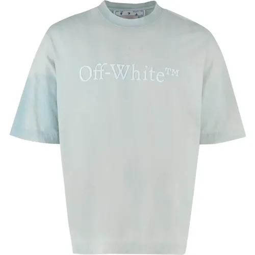 Baumwoll T-Shirt mit Logo Off White - Off White - Modalova