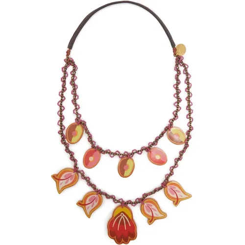 Perlen Harz Anhänger Halskette , Damen, Größe: ONE Size - Maliparmi - Modalova