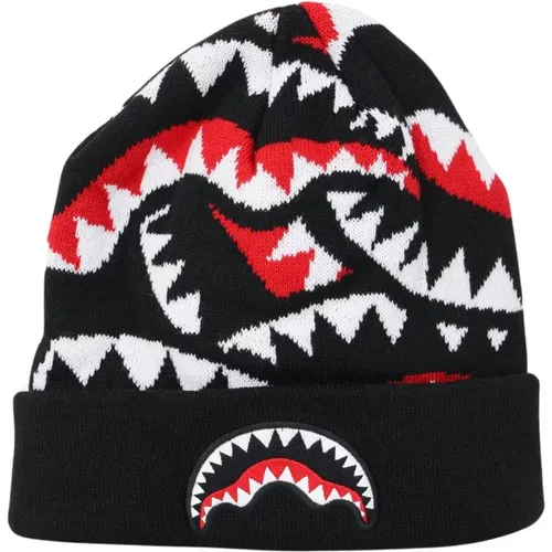 Schwarze Beanie mit Logo-Stickerei - SPRAYGROUND - Modalova