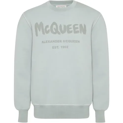 Graffiti Logo Sweatshirt in Grey , male, Sizes: L - alexander mcqueen - Modalova