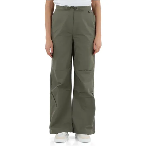 Weite Hose aus technischem Stoff , Damen, Größe: XS - Calvin Klein Jeans - Modalova