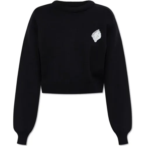 Sweatshirt mit Blumenapplikation. , Damen, Größe: M - ROTATE Birger Christensen - Modalova