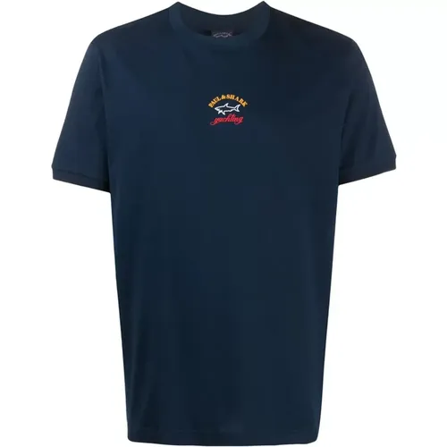 Baumwoll T-Shirt , Herren, Größe: 2XL - PAUL & SHARK - Modalova