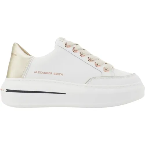 Lancaster Weiße Gold Sneakers , Damen, Größe: 39 EU - Alexander Smith - Modalova