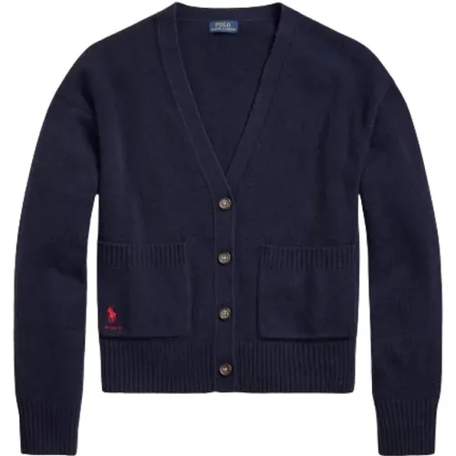 Cashmere Wool Cardigan with Polo Player Embroidery , female, Sizes: L, 2XS, 2XL, M, XS, XL - Polo Ralph Lauren - Modalova