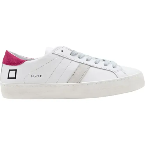 Low Calf White Fuxia Sneakers , female, Sizes: 7 UK, 6 UK, 5 UK, 8 UK, 4 UK, 3 UK - D.a.t.e. - Modalova