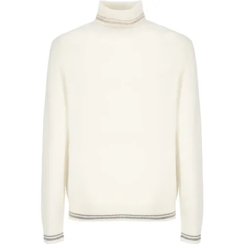 Ivory Virgin Wolle Hoher Kragen Pullover , Herren, Größe: L - Lubiam - Modalova