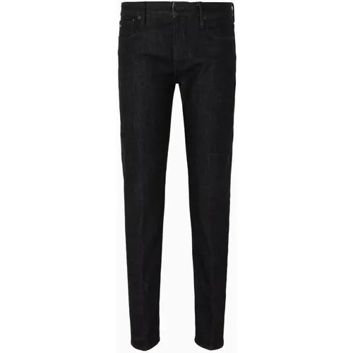 Schwarze Denim Jeans mit Vintage-Waschung , Herren, Größe: W36 - Emporio Armani - Modalova