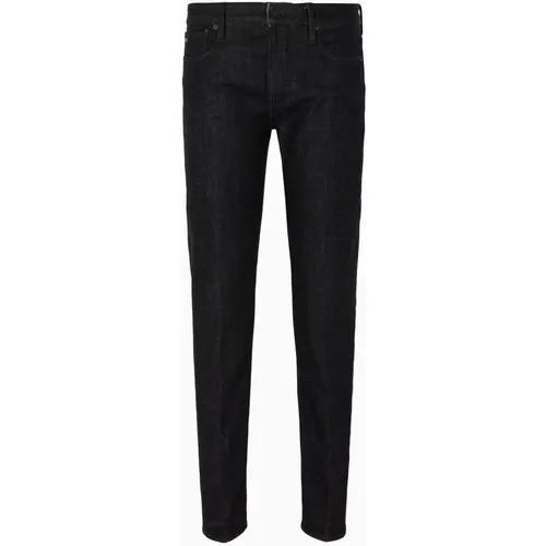 Schwarze Denim Jeans mit Vintage-Waschung - Emporio Armani - Modalova
