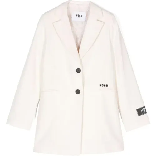 Kinder Elfenbein Blazer Jacke MSGM - MSGM - Modalova