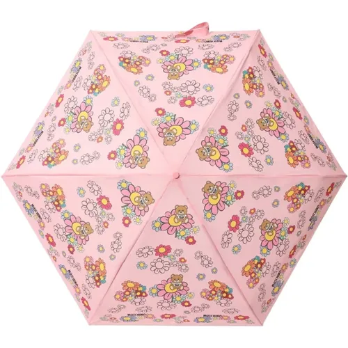 Floral Umbrella with Toy Bear , female, Sizes: ONE SIZE - Moschino - Modalova