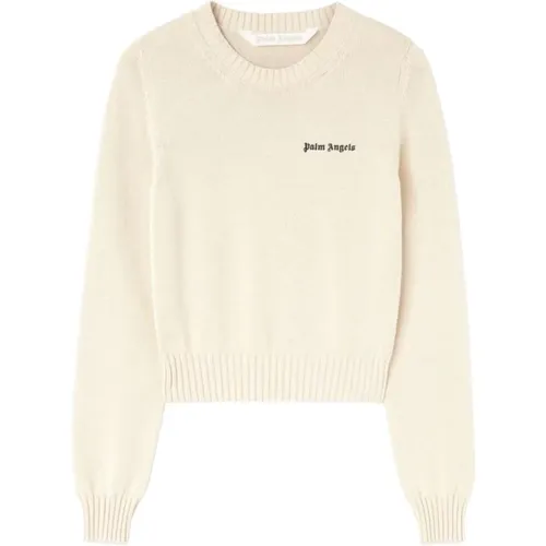 Sweater mit gesticktem Logo , Damen, Größe: S - Palm Angels - Modalova