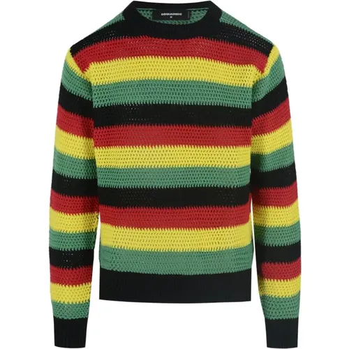 Cozy Multicolored Stripe Sweater , female, Sizes: L - Dsquared2 - Modalova