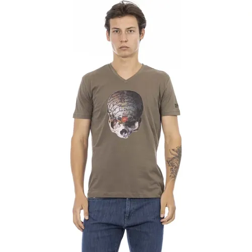 Kurzarm V-Ausschnitt T-Shirt - Trussardi - Modalova