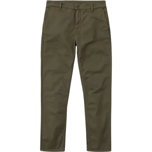 Easy Alvin Olive Chino Pants , male, Sizes: W32 L32 - Nudie Jeans - Modalova