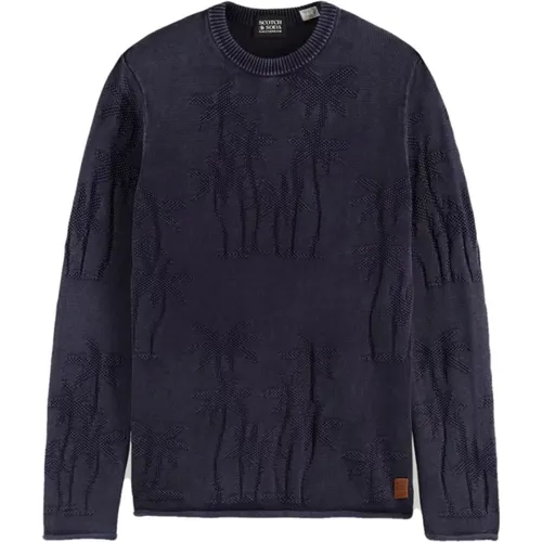 Cotton Jacquard Sweater , male, Sizes: M - Scotch & Soda - Modalova