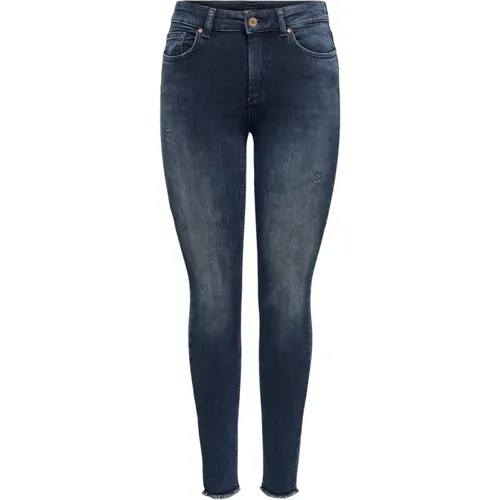 Blush Life Mid Ank Raw Jeans , female, Sizes: M L30, XL L32, L L30, XS L30, M L32, L L32, S L30, S L32 - Only - Modalova