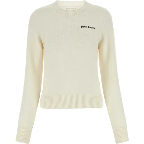 Ivory Wollmischung Pullover - Palm Angels - Modalova