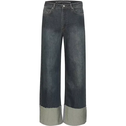 High Wide Jeans Dunkelblau Waschen - My Essential Wardrobe - Modalova