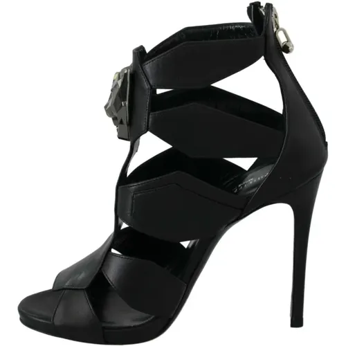 Leather High Heels Bat Stiletto Shoes , female, Sizes: 4 UK - Philipp Plein - Modalova