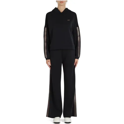 Modal Sporty Tracksuit Wide Leg , female, Sizes: XS - Emporio Armani EA7 - Modalova