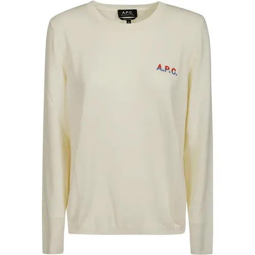 Logo Cotton Sweater with Ribbed Edges , female, Sizes: XS, M, S - A.p.c. - Modalova