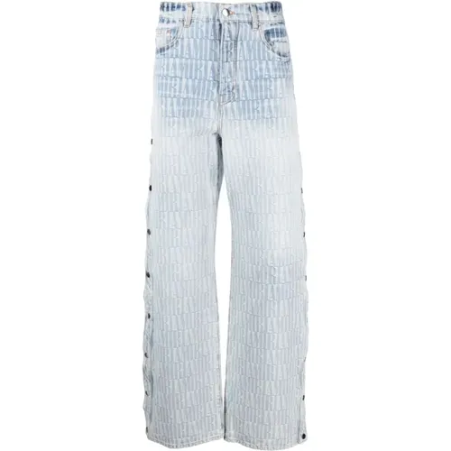 Luxury Jacquard Snap-Off Straight Leg Jeans , male, Sizes: W32 - Amiri - Modalova