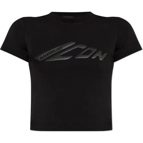 T-Shirt mit Logo , Damen, Größe: 2XS - Dsquared2 - Modalova