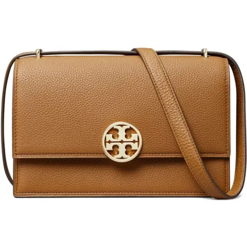 Grained Leather Shoulder Bag with Logo , female, Sizes: ONE SIZE - TORY BURCH - Modalova