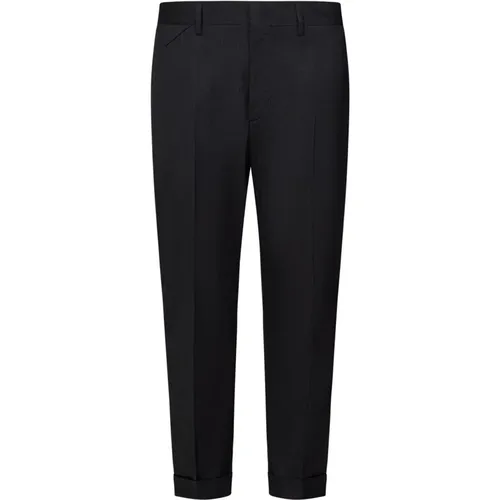 Slim Fit Cropped Trousers in Grey , male, Sizes: W35, W33, W32, W31, W40, W36, W34 - Low Brand - Modalova