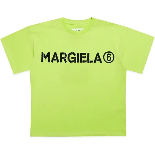 T-Shirt mit kontrastierendem Logo - MM6 Maison Margiela - Modalova