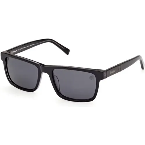 Schwarze Rauch Polarisierte Sonnenbrille , unisex, Größe: 55 MM - Timberland - Modalova