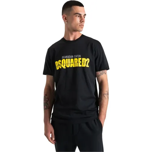 Baumwoll T-Shirt , Herren, Größe: L - Dsquared2 - Modalova