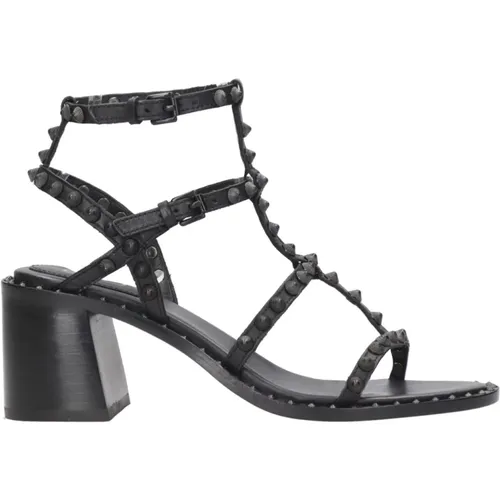 Trendige schwarze Kalbsleder-Sandalen , Damen, Größe: 36 EU - Ash - Modalova
