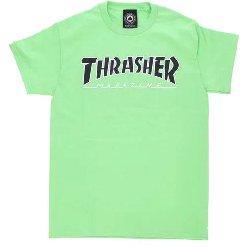 Herren Outline Tee Lime/Schwarz - Thrasher - Modalova