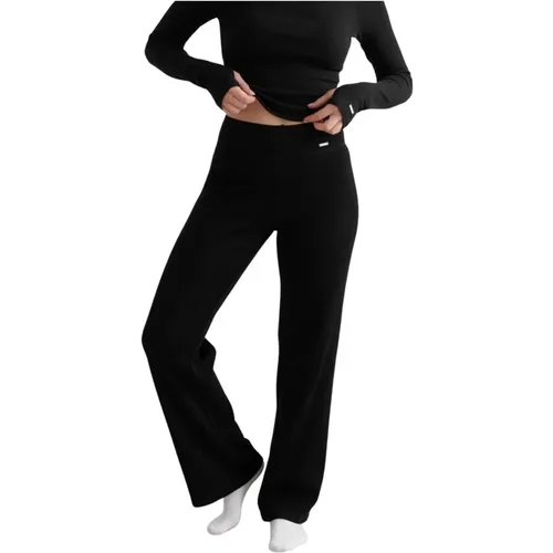 Ribbed Wool Wide Pants , Damen, Größe: S - Aim'n - Modalova