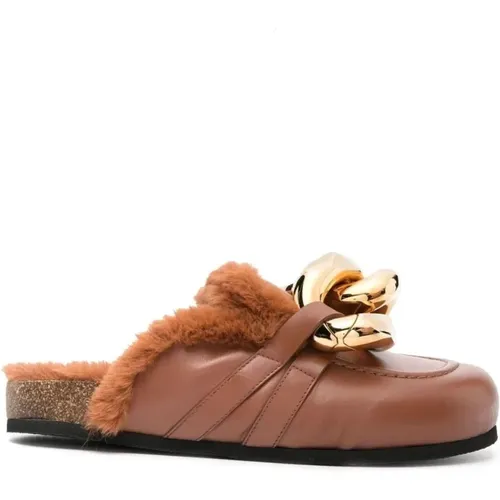 Braune Casual Loafers mit synthetischem Pelz - JW Anderson - Modalova