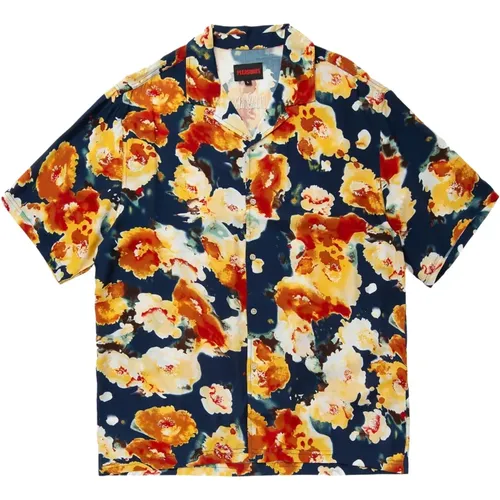 Blue Floral Button Down Shirt , male, Sizes: S, L, M - Pleasures - Modalova