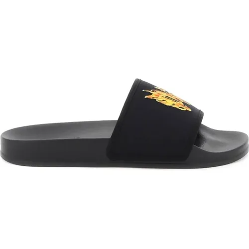 Brennendes Monogramm Slides , Herren, Größe: 44 EU - Palm Angels - Modalova