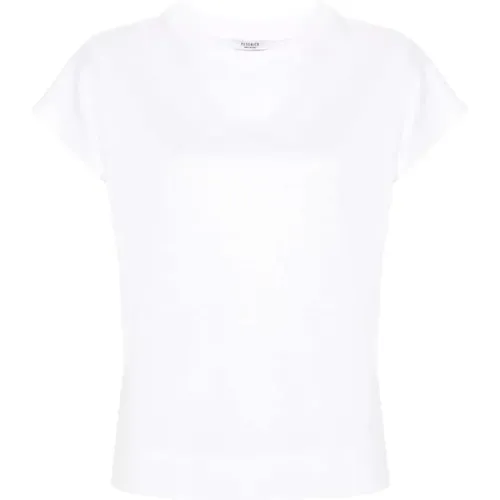 Cotton T-shirt with Cap Sleeves , female, Sizes: L, XL - PESERICO - Modalova