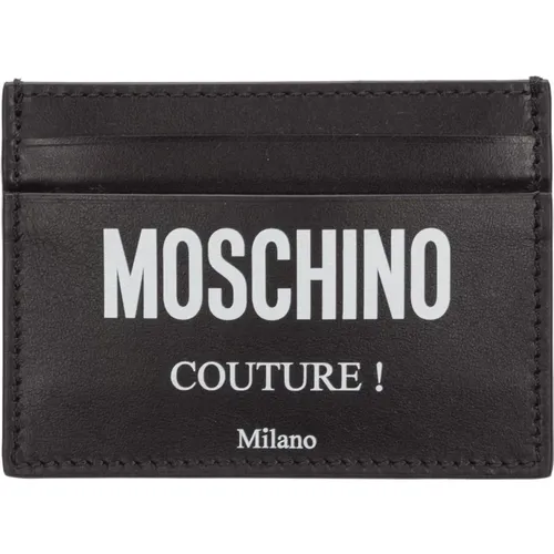 Patterned Credit Card Holder with Logo , male, Sizes: ONE SIZE - Moschino - Modalova