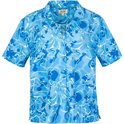 Short sleeve oversized shirt in Pool Water Print , female, Sizes: M, XS, S, L - Jaaf - Modalova