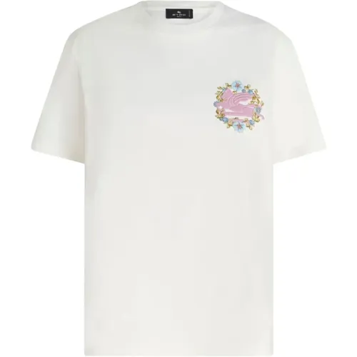 Floral Embroidered T-shirts and Polos , female, Sizes: M - ETRO - Modalova