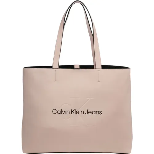 Plain Tote Bag with Logo , female, Sizes: ONE SIZE - Calvin Klein Jeans - Modalova