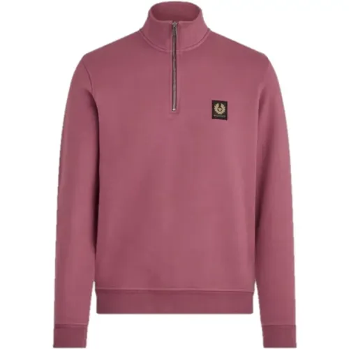 Quarter Zip Sweatshirt in Mulberry , Herren, Größe: XL - Belstaff - Modalova