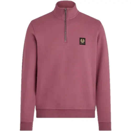 Quarter Zip Sweatshirt in Mulberry , male, Sizes: 2XL, M, XL, L - Belstaff - Modalova