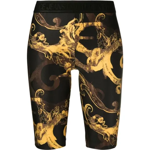 Barocco Print Casual Cycling Shorts , female, Sizes: XS, 2XS - Versace Jeans Couture - Modalova