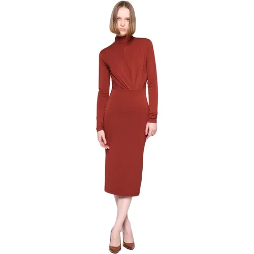 Midi-Kleid mit seitlichem Drapieren , Damen, Größe: XS - Silvian Heach - Modalova