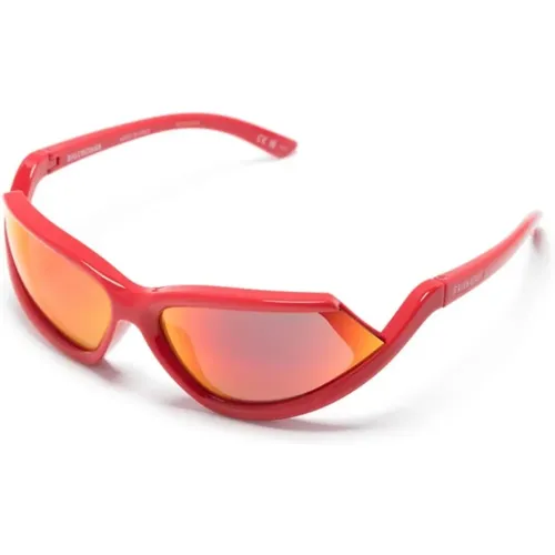 Rote Sonnenbrille mit Original-Etui - Balenciaga - Modalova